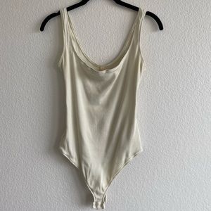 Skims Bone Cotton Rib Bodysuit